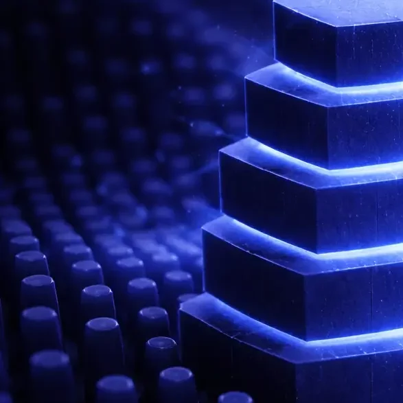a pillar of data in a hexagon shape